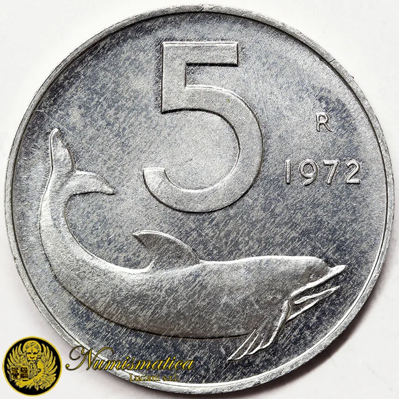ITALIA 5 LIRE 1972 italma Fdc da rotolino §430