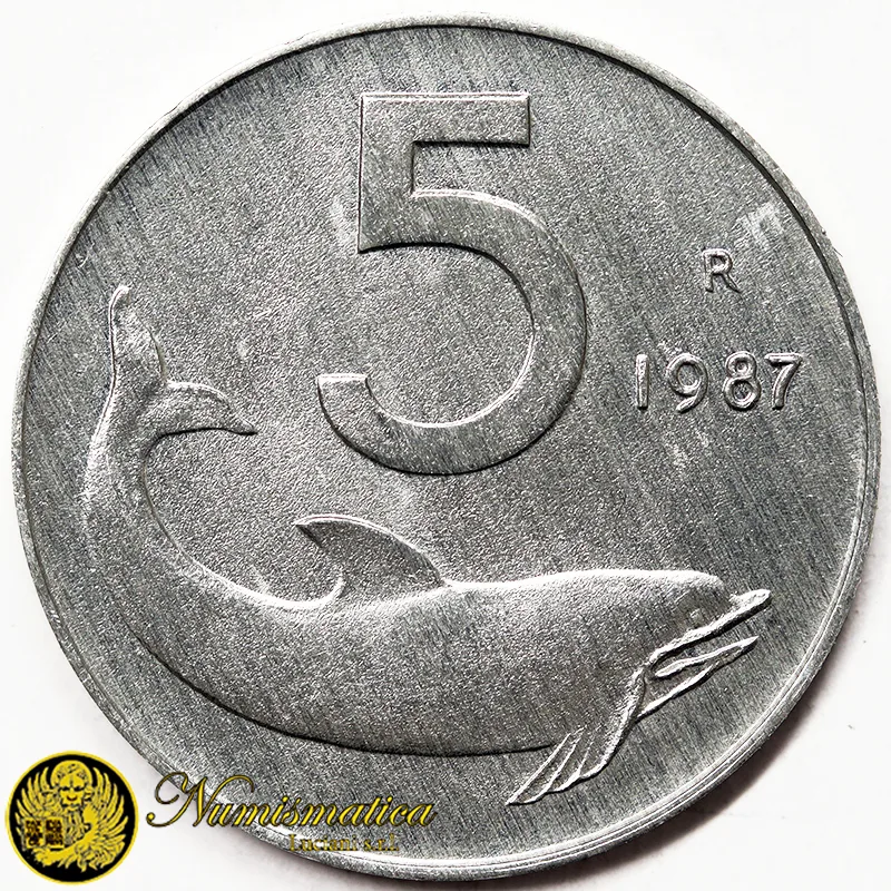 ITALIA 5 Lire 1987  Fdc da rotolino §435