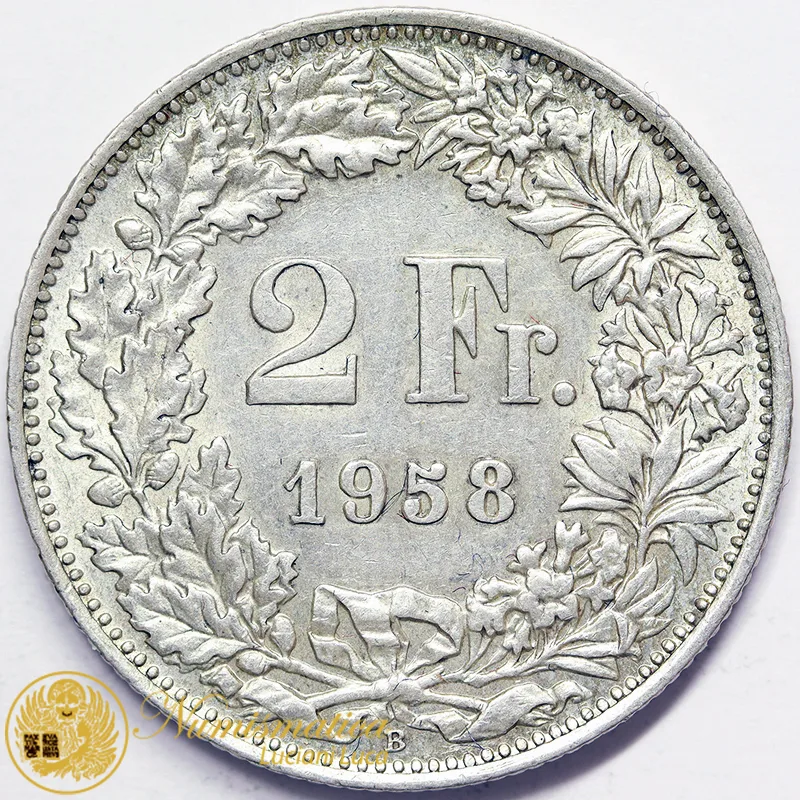 SVIZZERA 2 Franchi 1958 B argento BB #4880