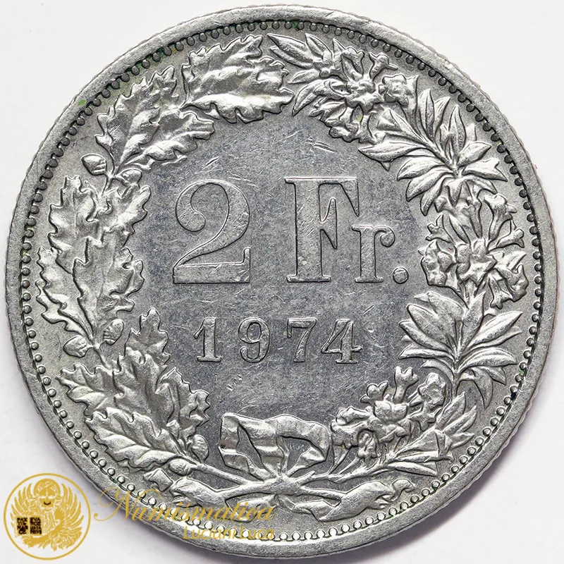 SVIZZERA 2 Franchi 1974 nichel Spl #4918