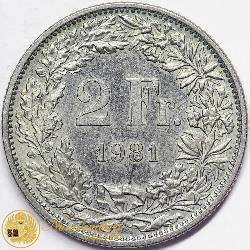 SVIZZERA 2 Franchi 1981 nichel Spl #4928