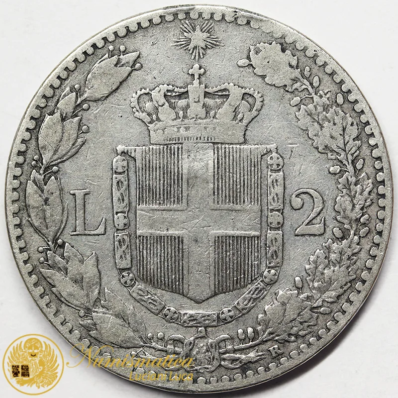UMBERTO I 2 LIRE 1897  BB+ #5075