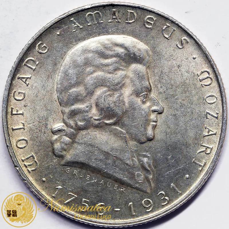AUSTRIA 2 Scellini 1931 MOZART ARGENTO #5143