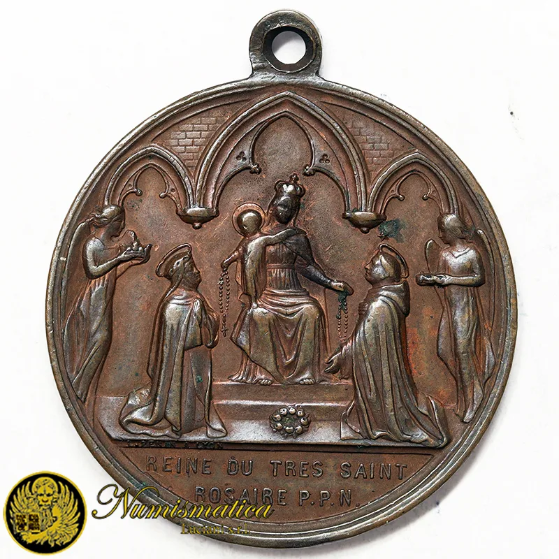 LIONE Medaglia Votiva REGINA SANTO ROSARIO #MD1460