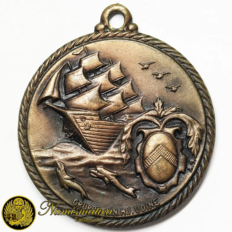 UDINE 1969 Medaglia RADUNO MARINAI MOSTRA FILATELICA DEL MARE #389