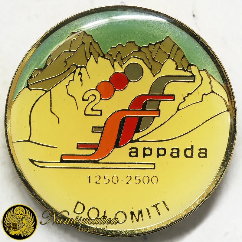 Spilla Sappada Dolomiti 2000 con smalti #438