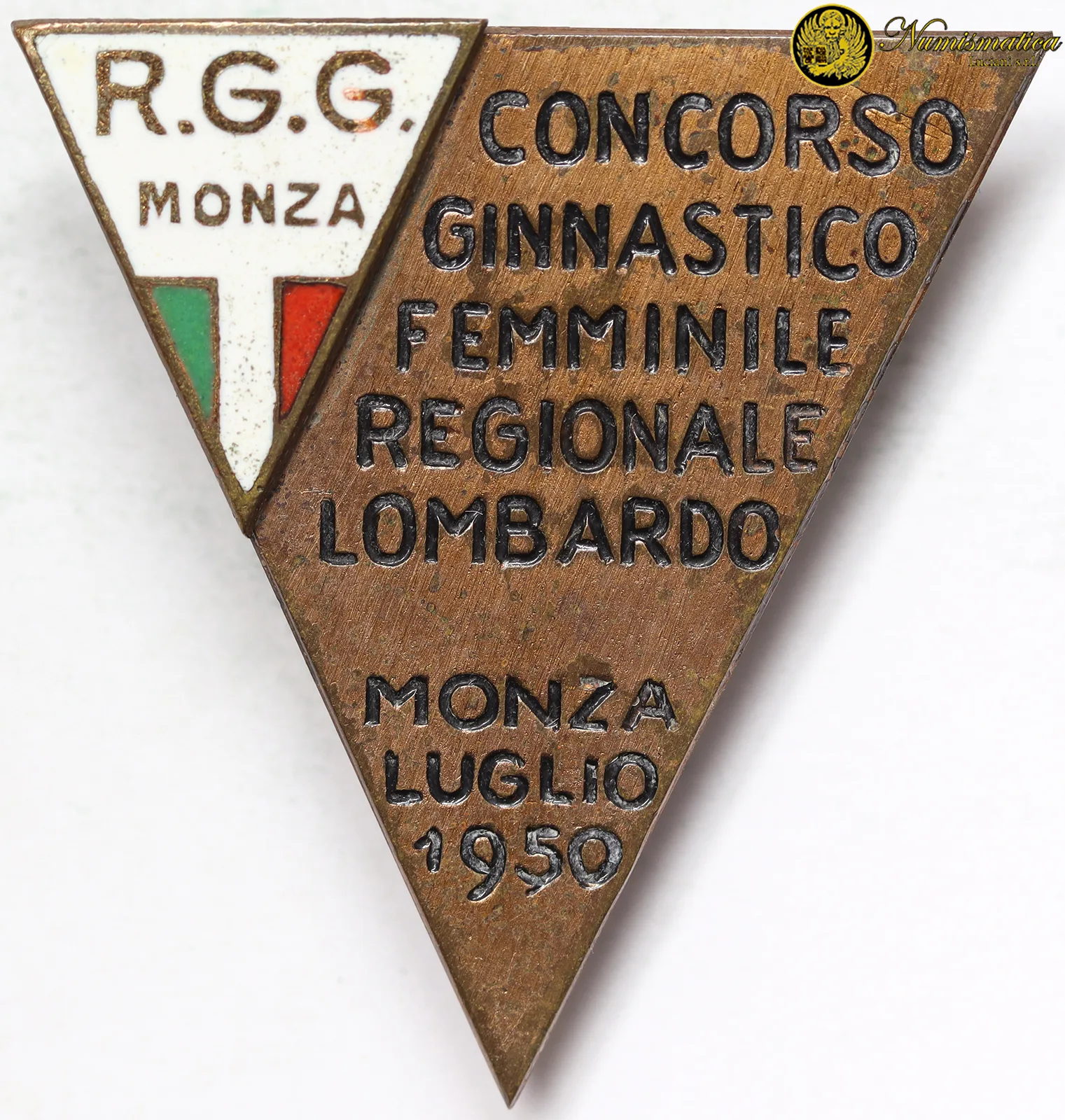 Spilla MONZA 1950 Concorso Ginnastico Femminile Regionale Lombardo #536