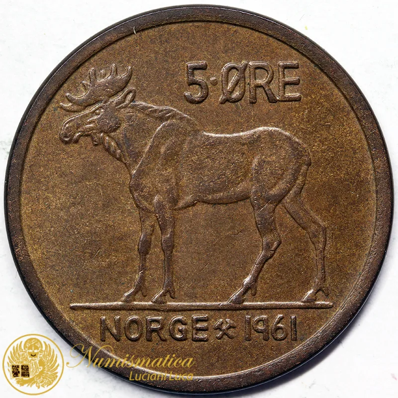NORVEGIA 5 Ore 1961 alce #5426