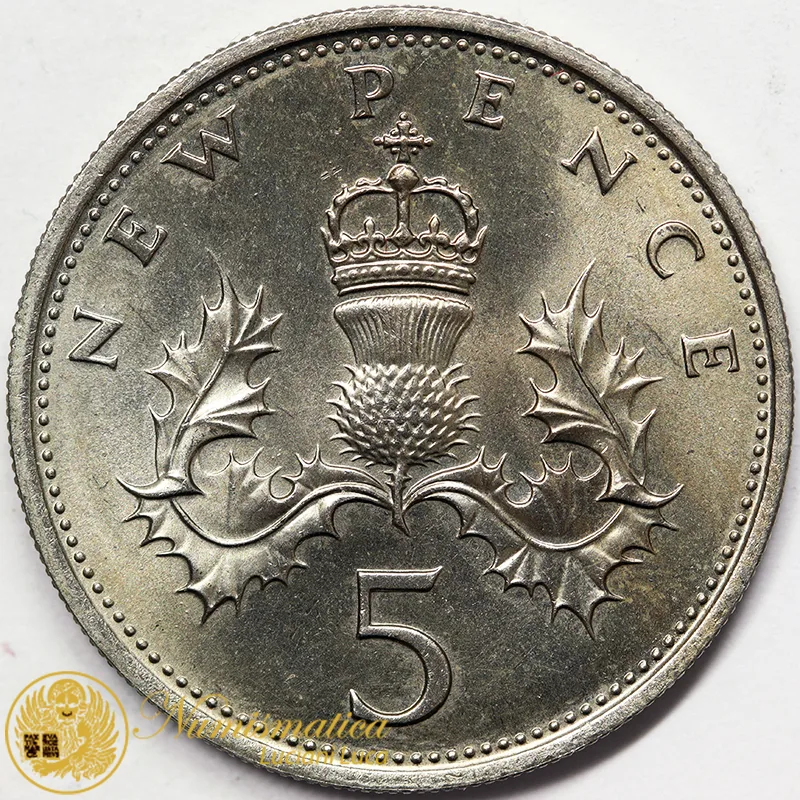 GRAN BRETAGNA 5 Pence 1968 Elisabetta II Fdc #5734