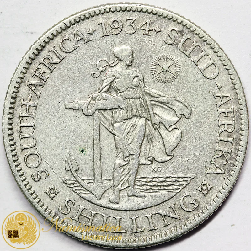SUDAFRICA 1 SHILLING 1934 argento #5752