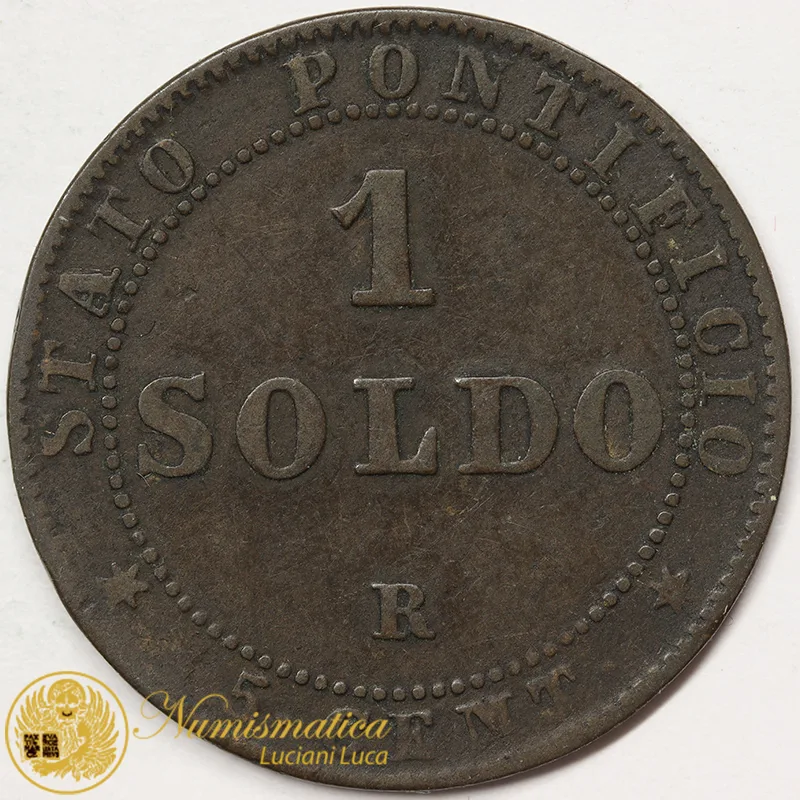 STATO PONTIFICIO 1 SOLDO 1867 PIO IX ANNO XXI #5759