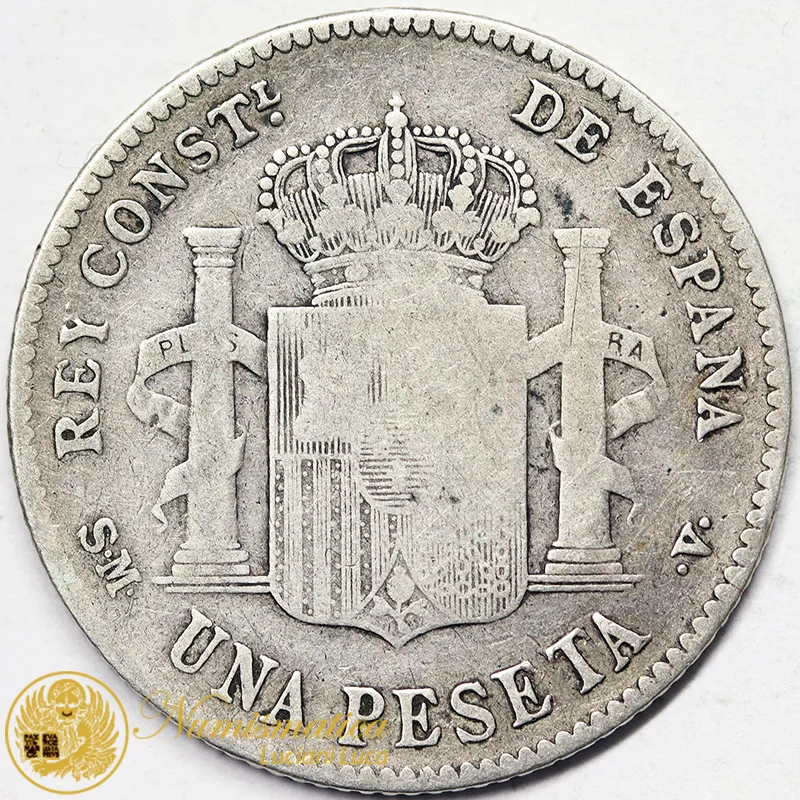 SPAGNA 1 Peseta 1901 SM-V Alfonso XIII argento #5774