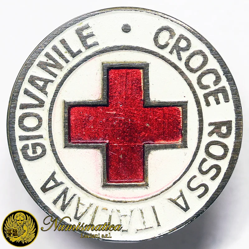 Distintivo CROCE ROSSA ITALIANA GIOVANILE con smalti Ø 16 mm #MDS175