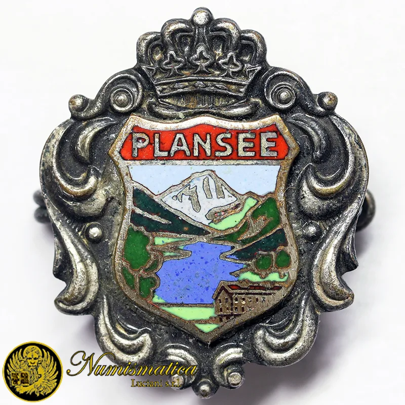 Spilla TIROLO Plansee Distretto di Reutte Paesaggio montano 22×19 mm #C177