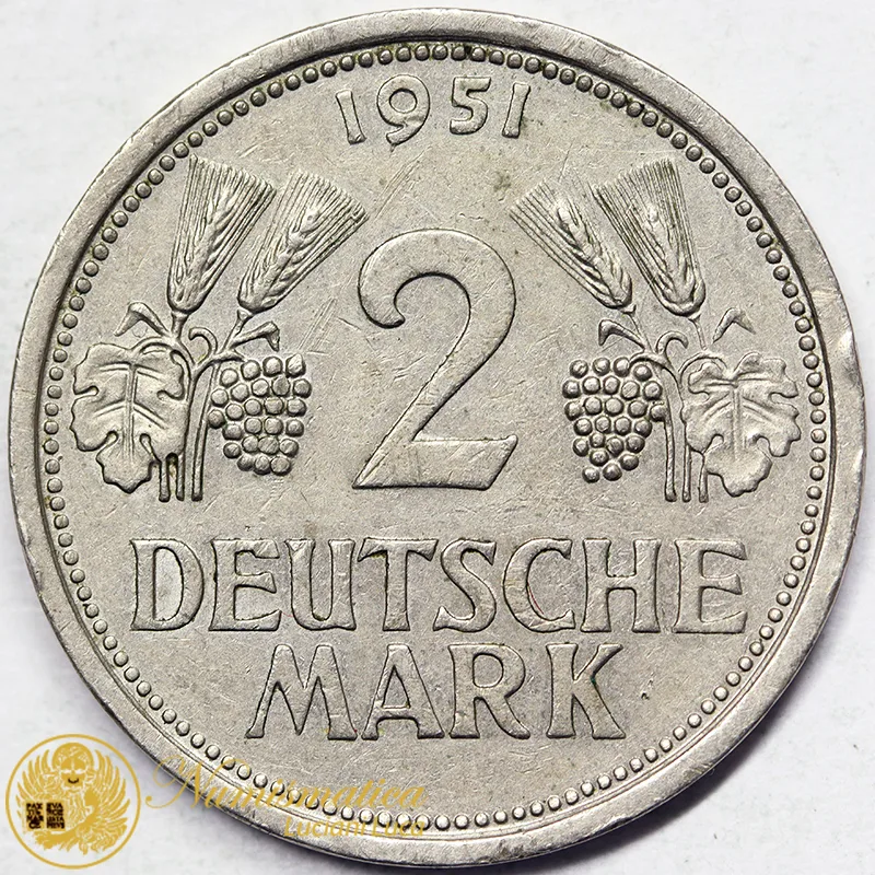 GERMANIA 2 Marchi 1951 J #5915