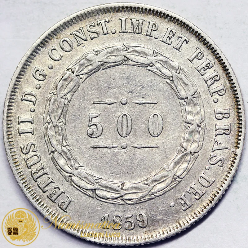 BRASILE 500 REIS 1859 argento (KM.464) #5934