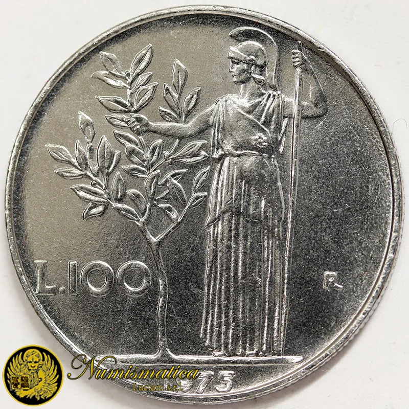 100 LIRE 1975 MINERVA REPUBBLICA ITALIANA Fdc da rotolino £19