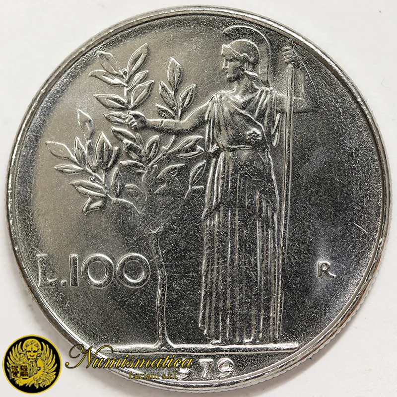 100 LIRE 1979 MINERVA REPUBBLICA ITALIANA Fdc da rotolino £23