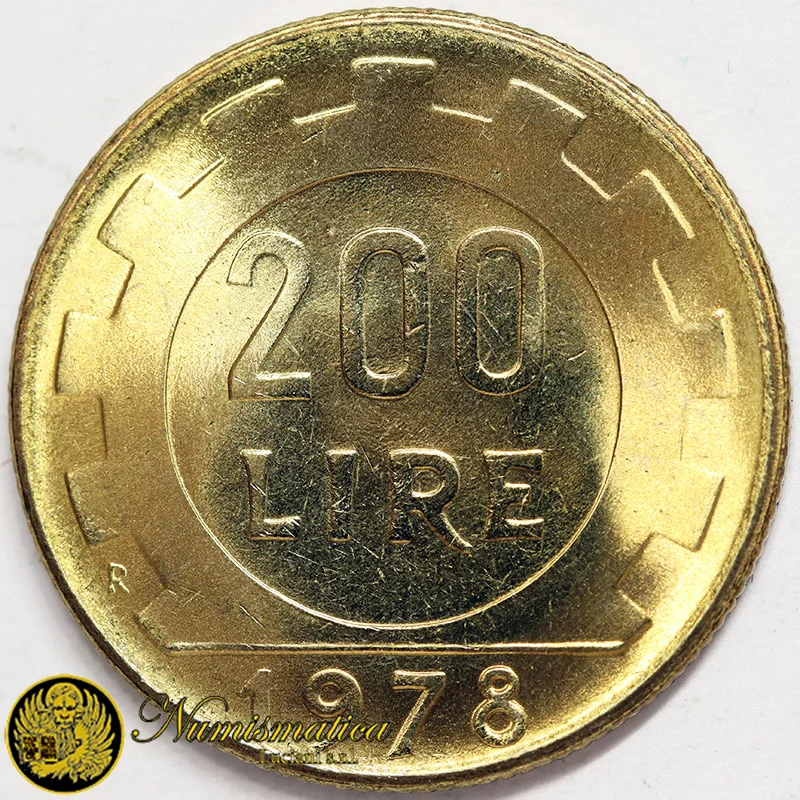 200 LIRE 1978 LAVORO REPUBBLICA ITALIANA Fdc (da rotolino) £26