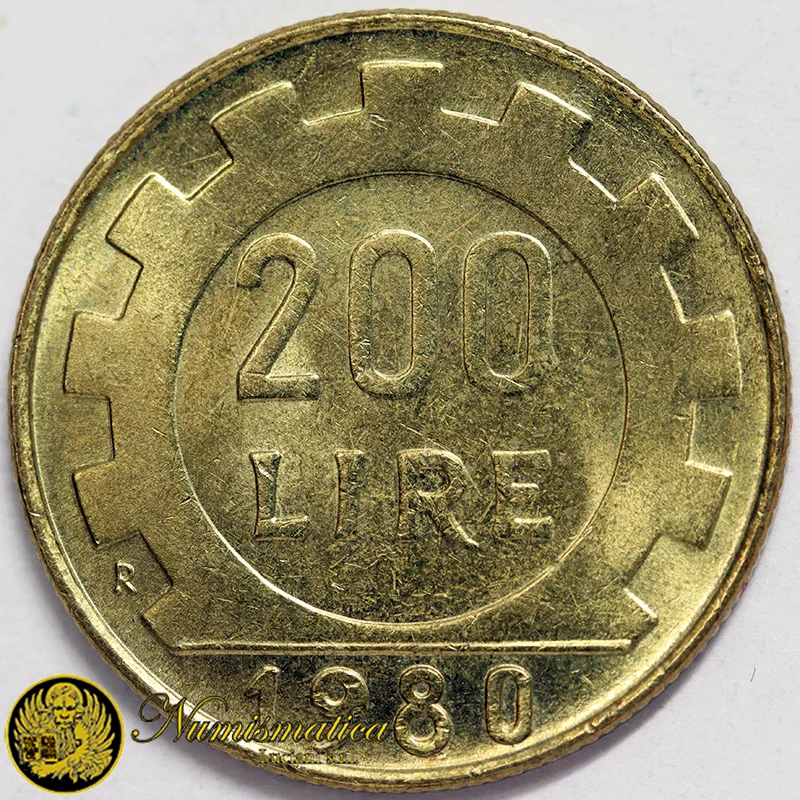 200 LIRE 1980 LAVORO REPUBBLICA ITALIANA ITALY Fdc Unc (da rotolino) £28