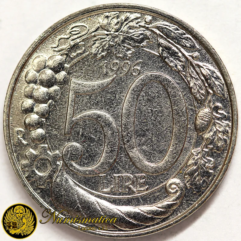 50 LIRE 1996 ITALIA TURRITA REPUBBLICA ITALIANA ITALY (da rotolo) £47