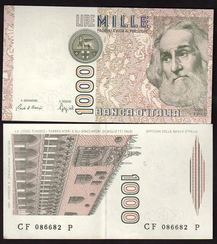 ITALIA 1000 Lire Marco Polo  20-10-1988 Fds #BI 36