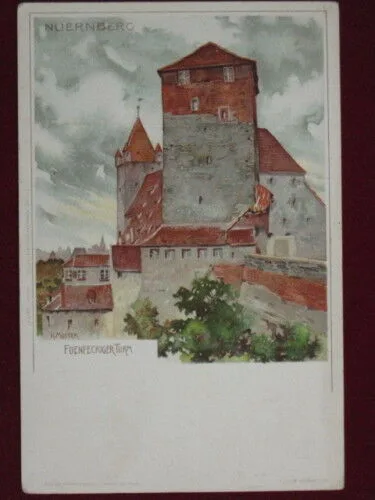 NUERNBERG Fuenfeckigerturm – illustrata  K. Mutter – no viaggiata anni 10 #2265