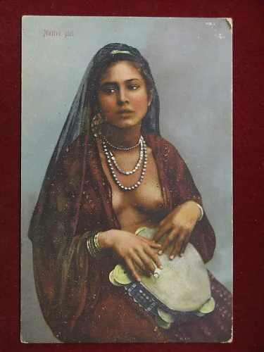 NATIVE GIRL illustrata viaggiata “900 #8778