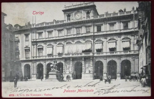 TORINO PALAZZO MUNICIPALE ANNI 10 VIAGGIATA #1435