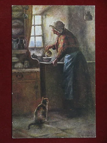DONNA CON GATTO illustrata no viaggiata “900 #8800
