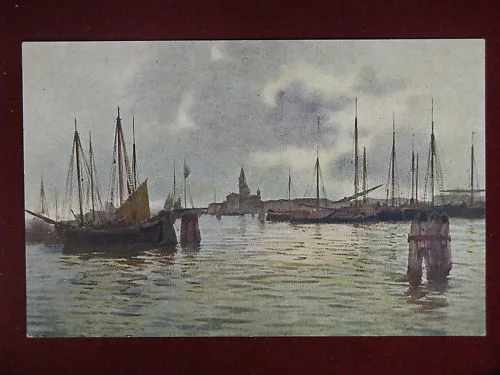 VENEZIA barche illustrata no viaggiata anni 10 f/p #8725