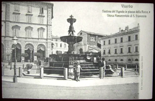 VITERBO Fontana del Vignola e Chiesa S.Francesco non viaggiata animata anni 20 #306