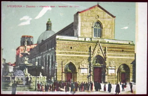 MESSINA Duomo riformato dopo terremoti 1894 non viaggiata anni 10 animata #344