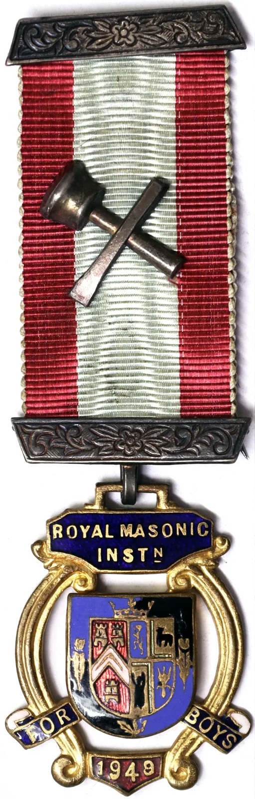 Medaglia MASSONERIA 1949 ROYAL MASONIC INSTITUTION FOR BOYS 1949 Giorgio VI bronzo #N209