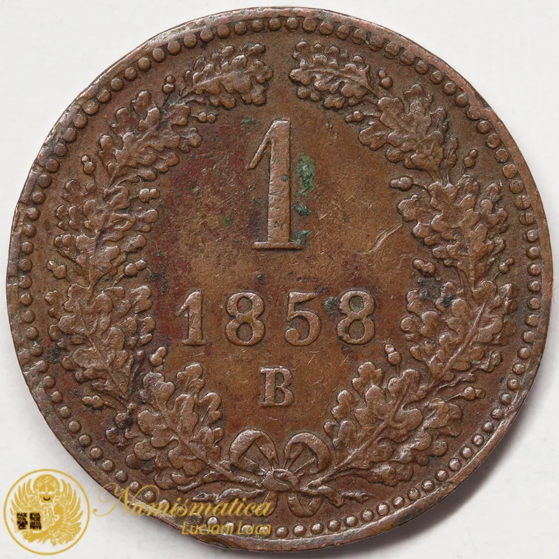 AUSTRIA 1 KREUZER 1858 B Kremnica FRANZ JOSEPH I #7149
