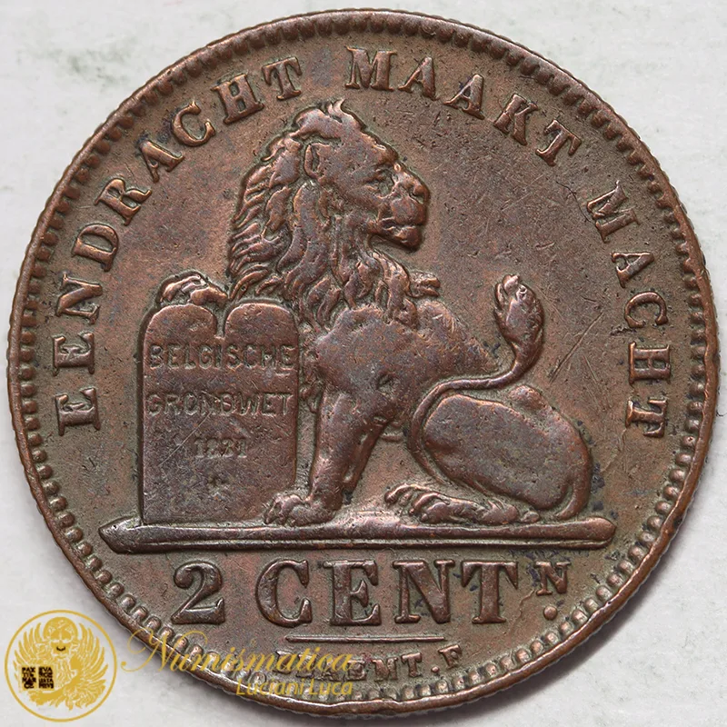 BELGIO 2 CENTIMES 1911 Dutch text #6649