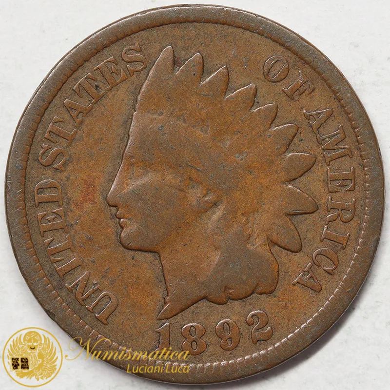 STATI UNITI 1 CENT 1892 INDIAN HEAD #7107