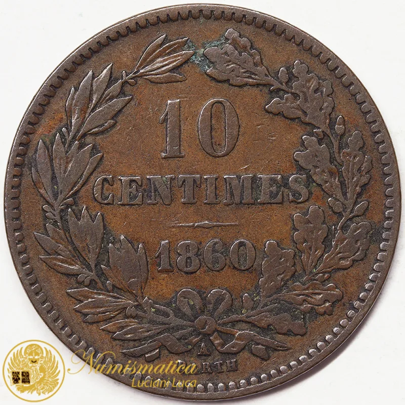 LUSSEMBURGO 10 CENTIMES 1860 A #754