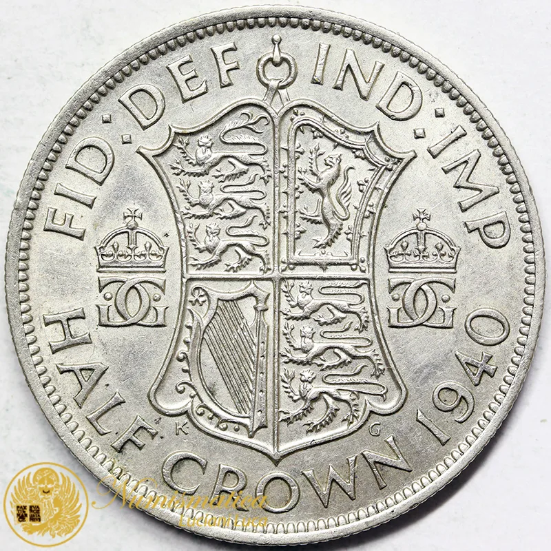 INGHILTERRA 1/2 CROWN 1940 GIORGIO VI Argento #795