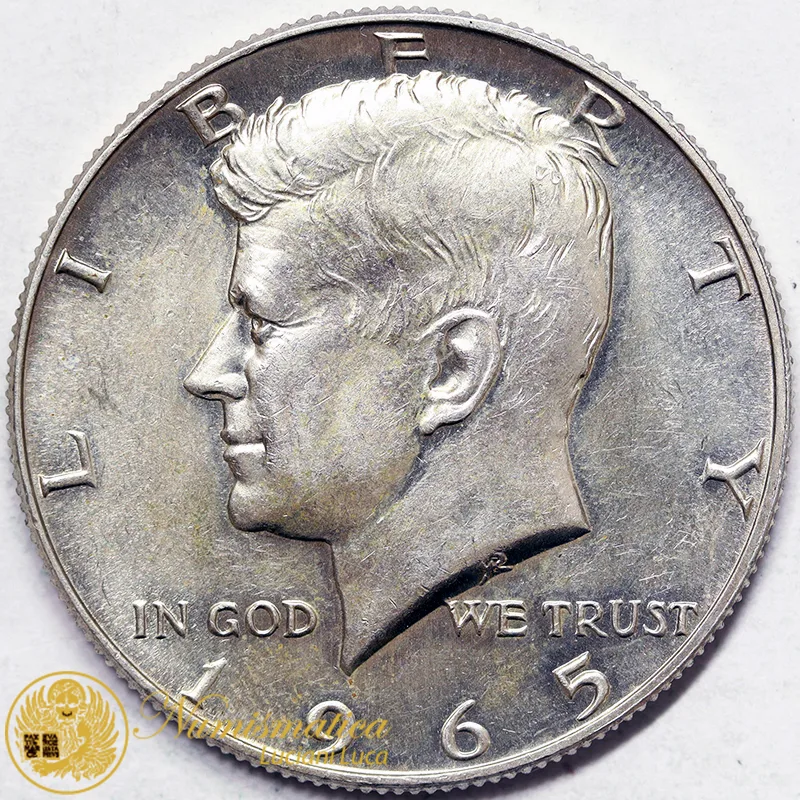 STATI UNITI 1/2 DOLLARO 1965 KENNEDY Argento #4045