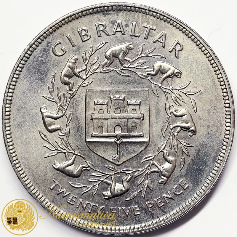 GIBILTERRA 25 Pence 1977 Elisabetta II rame-nichel #4722