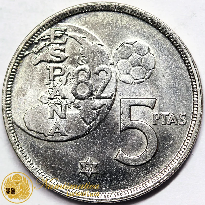 SPAGNA 50 PESETAS 1980 (*81) Mondiali Calcio 1982 #5641