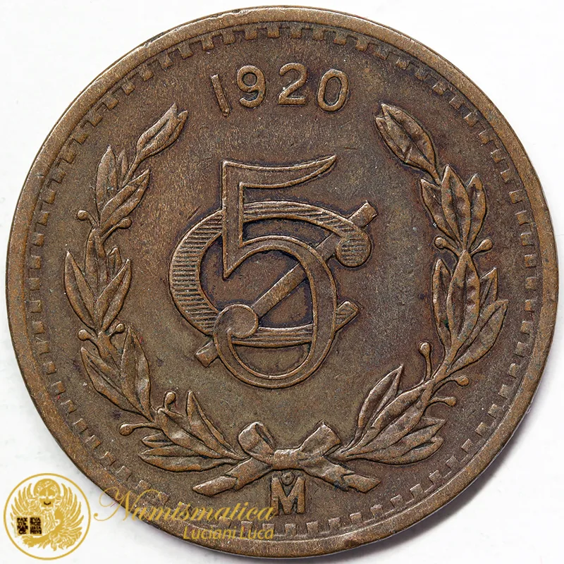 MESSICO 5 CENTAVOS 1920 Mo #935