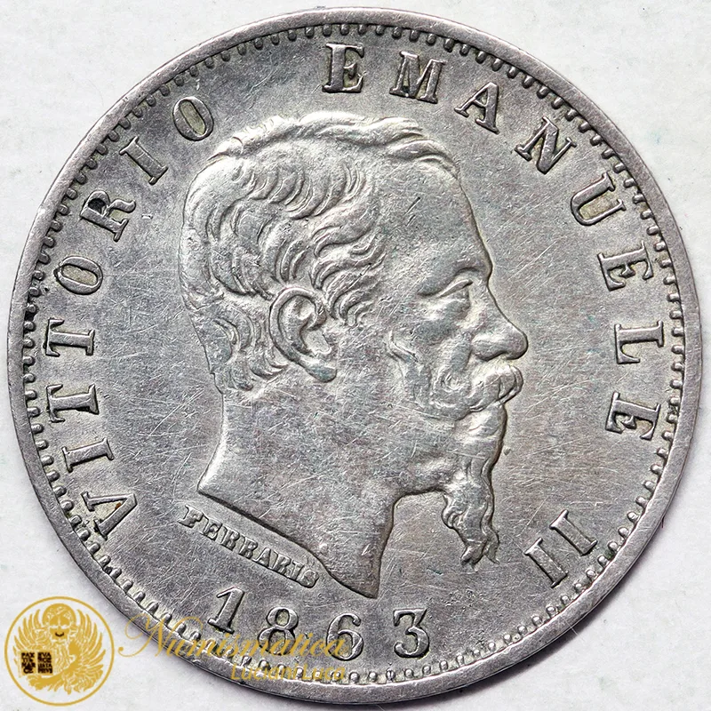 VITTORIO EMANUELE II 20 CENTESIMI 1863 Milano Valore #7985