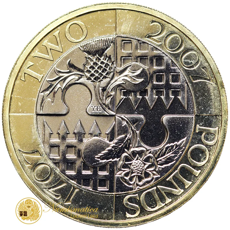 GRAN BRETAGNA 2 Pounds 2007 300° Anniversario dell’Atto di Unione FDC BU #1203