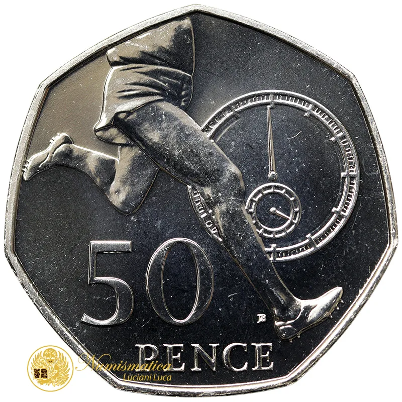 GRAN BRETAGNA 50 Pence 2004 50° Anniversario del primo miglio in 4 minuti di Roger Bannister FDC BU #4316