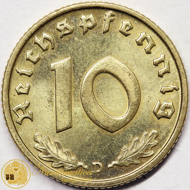 GERMANIA 10 REICHSPFENNIG 1938 D #7858