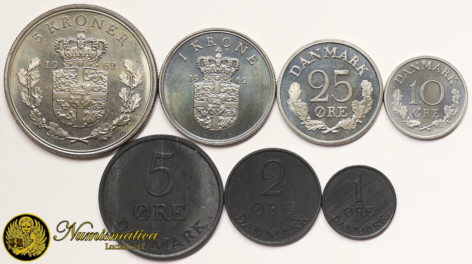 DANIMARCA Set 7 Monete 1962 FDC/UNC §920