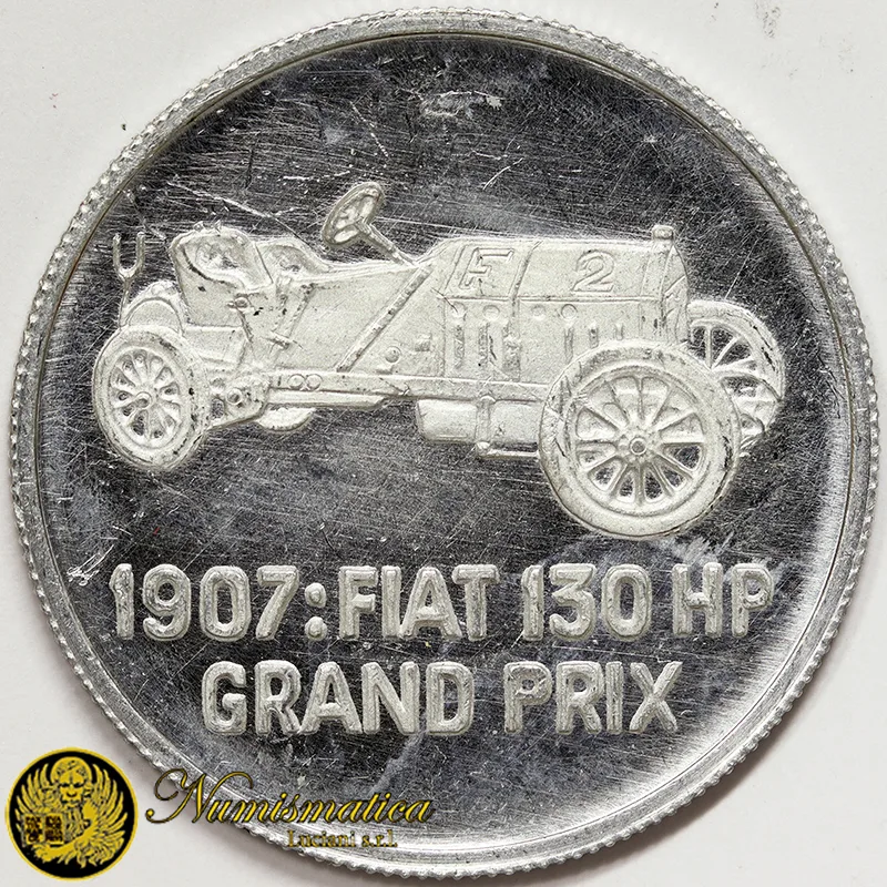 Gettone Centro Storico Fiat 1907: 130 HP GTAND PRIX Alluminio Fdc Unc §748