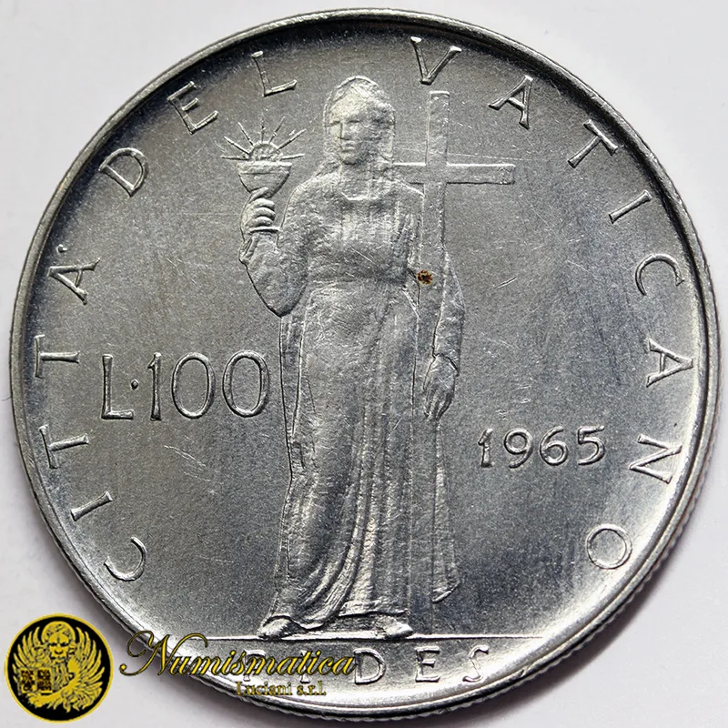 VATICANO 100 Lire 1965 Paolo VI Q.Fdc §815